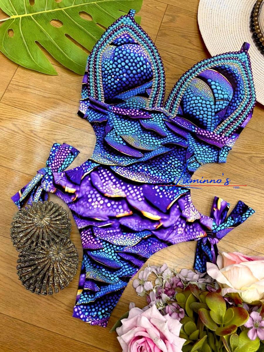 Traje de baño sirena dorado de Luminno