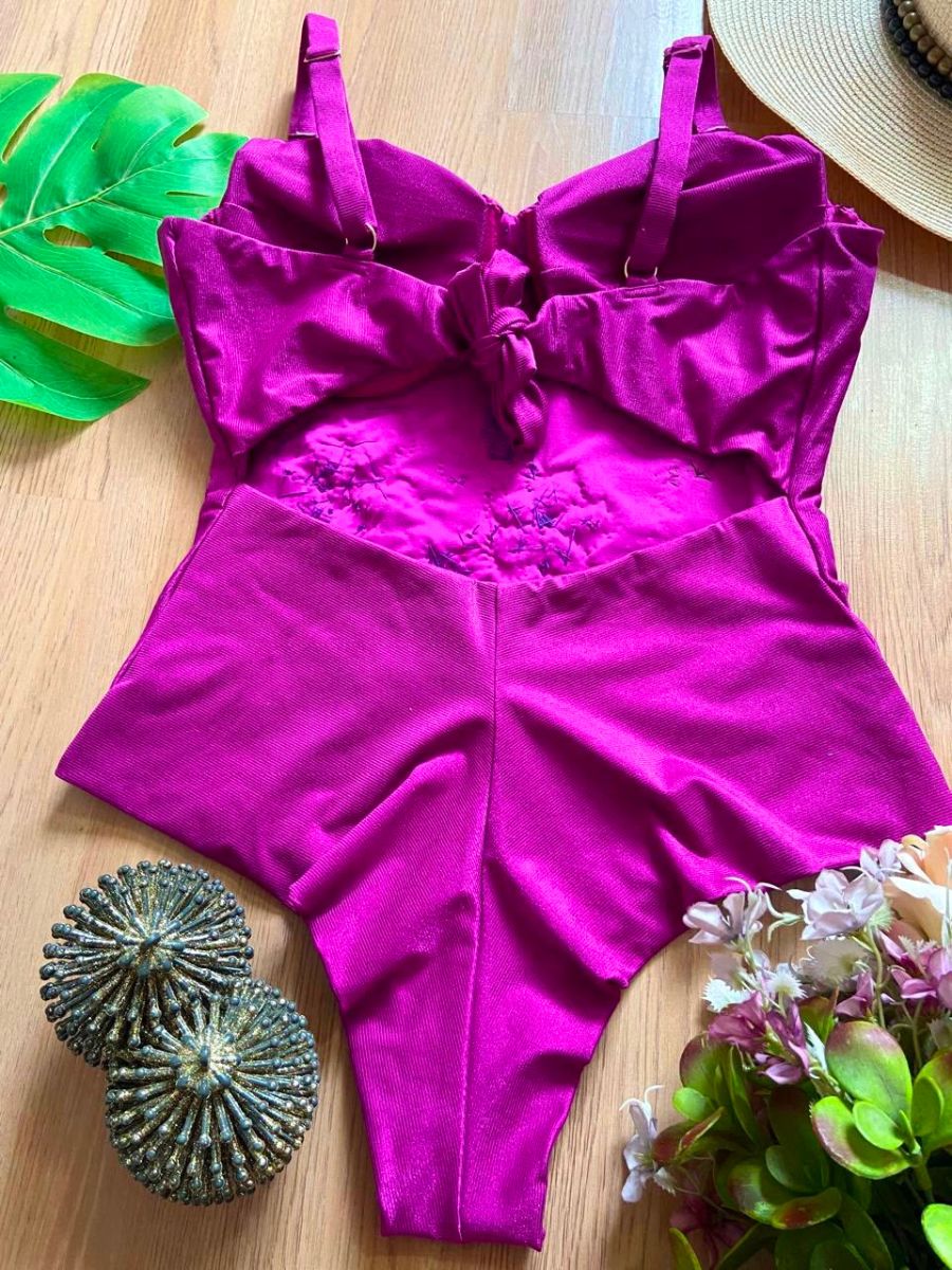 Luminno’s - One-of-a-Kind Luxury Swimsuit - Unique Handmade - Royal Orchid