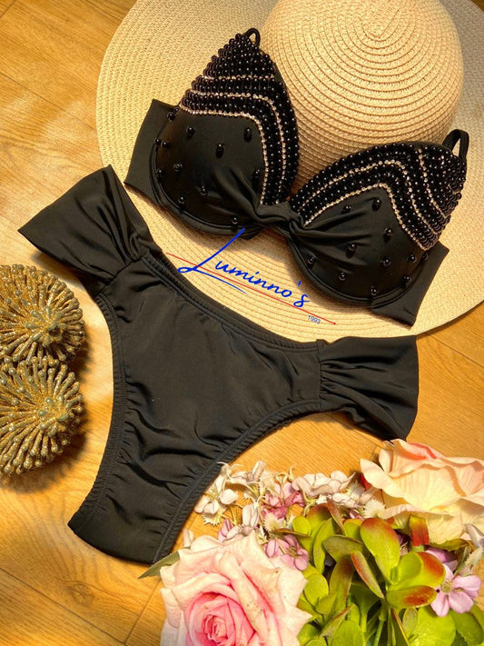 Bikini negro intenso de Luminno