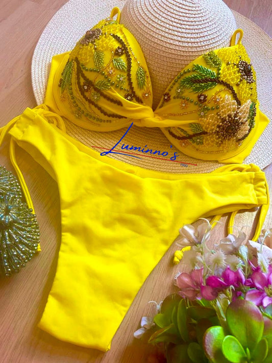 Luminno's - Bikini de lujo único - Hecho a mano - Jardín tropical