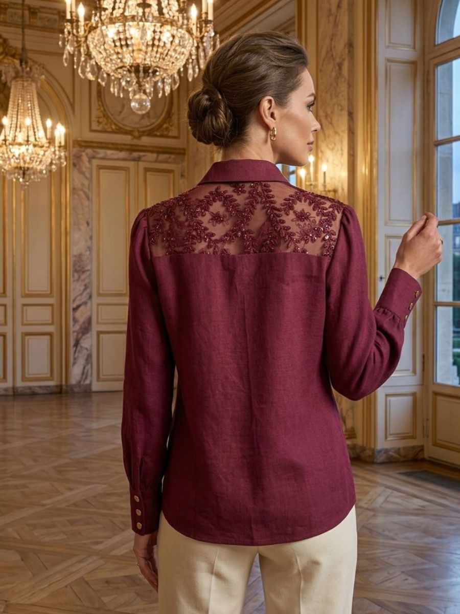 Camisa de Linho Borgonha Versailles - Única