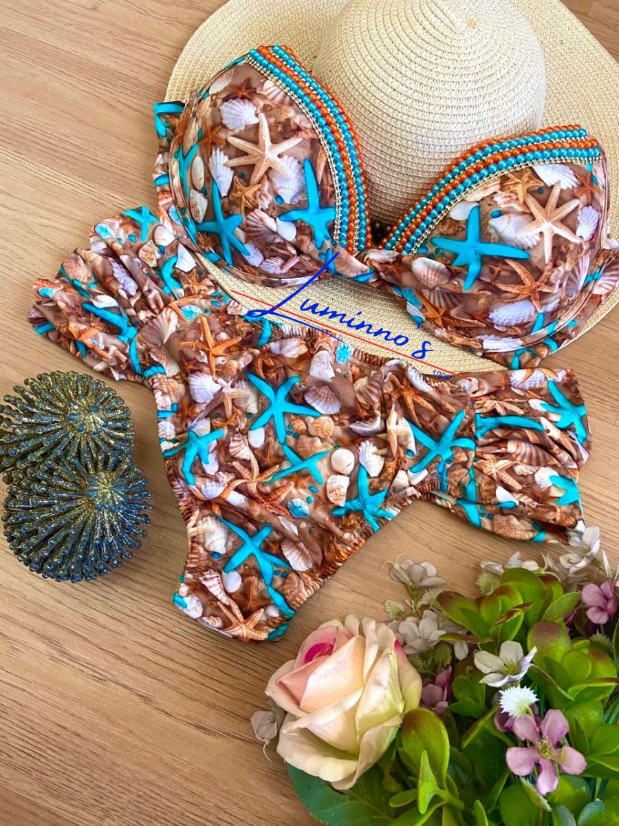 Biquíni Blue Starfish Plus Size Luminno´s