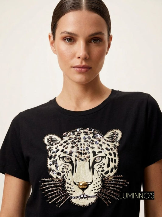 Camiseta Feline Couture de Luminno - Pieza única