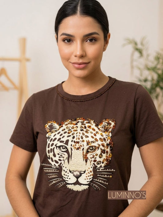 Camiseta Feline Couture de Luminno - Pieza única