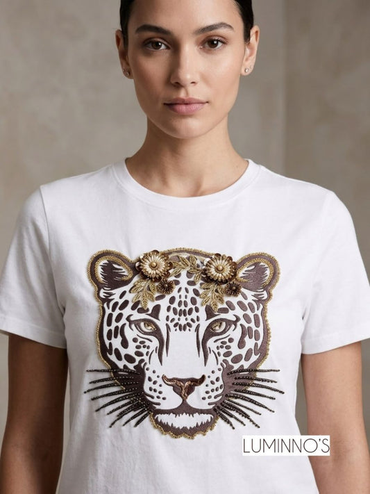 Camiseta Feline Couture de Luminno - Pieza única