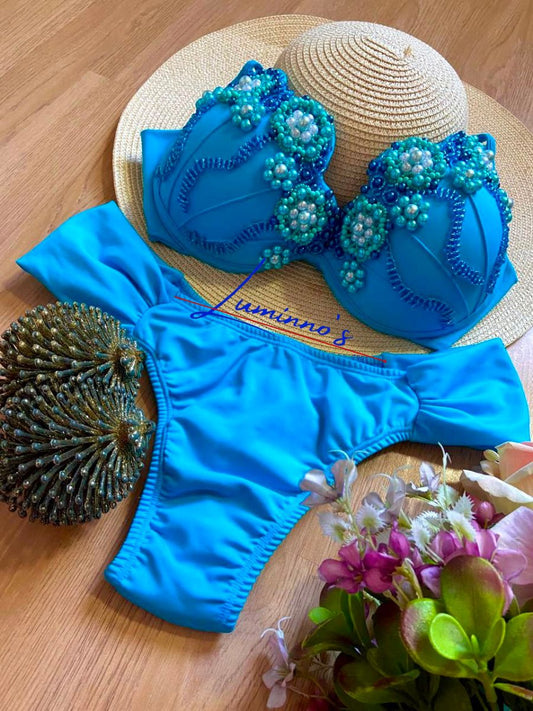 Luminno's - Bikini de lujo único - Hecho a mano - Sirena marina