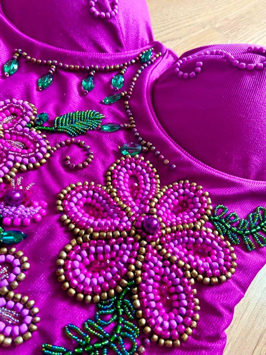 Luminno’s - One-of-a-Kind Luxury  Swimsuit - Unique Handmade - Royal Orchid