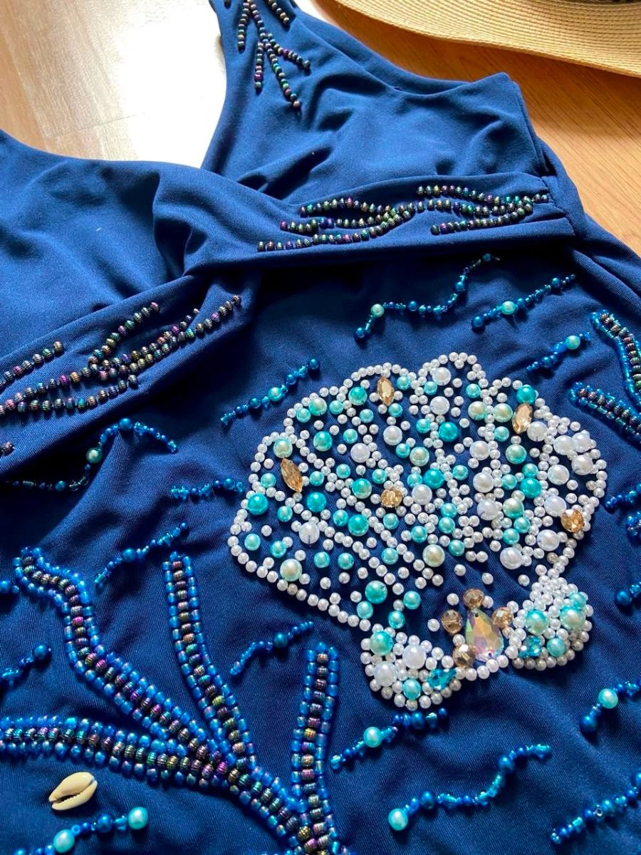 Luminno’s - One-of-a-Kind Luxury  Swimsuit - Unique Handmade - Shell Swimsuit