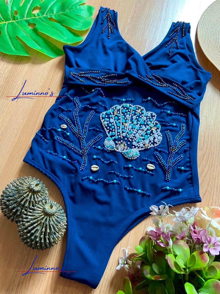 Luminno’s - One-of-a-Kind Luxury  Swimsuit - Unique Handmade - Shell Swimsuit