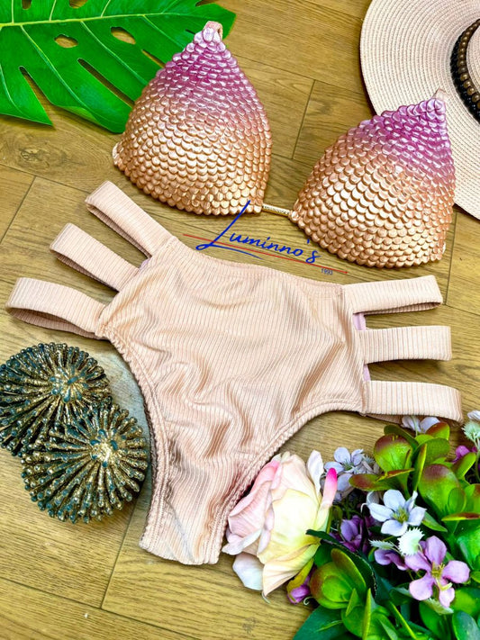 Luminno's Hand-Embroidered Luxury Bikini Set - Golden Princess