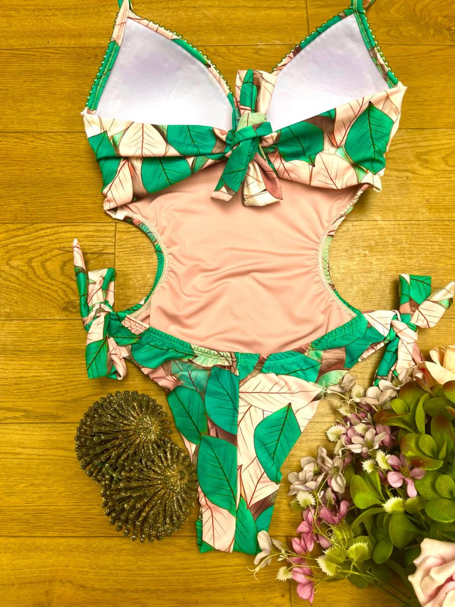 Luminno's Hand-Embroidered Luxury Swimsuit - Rosé Gold