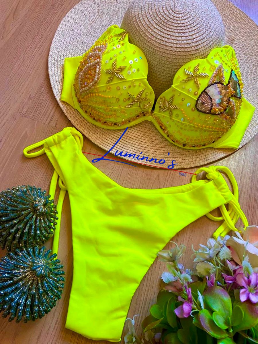 Luminno´s - One-of-a-Kind Luxury Bikini - Unique Handmade - Neon Ocean