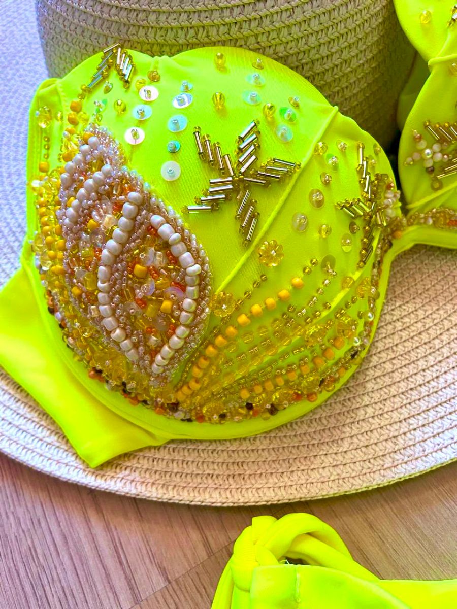 Luminno´s - One-of-a-Kind Luxury Bikini - Unique Handmade - Neon Ocean