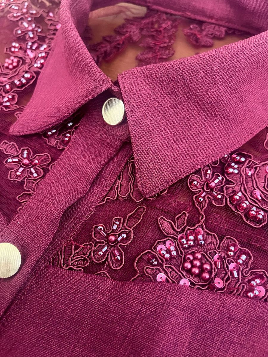 Camisa de Linho Borgonha Versailles - Única