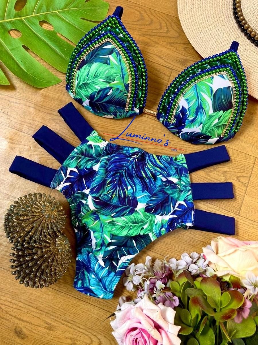 Conjunto de bikini de lujo bordado a mano de Luminno - Amazonas