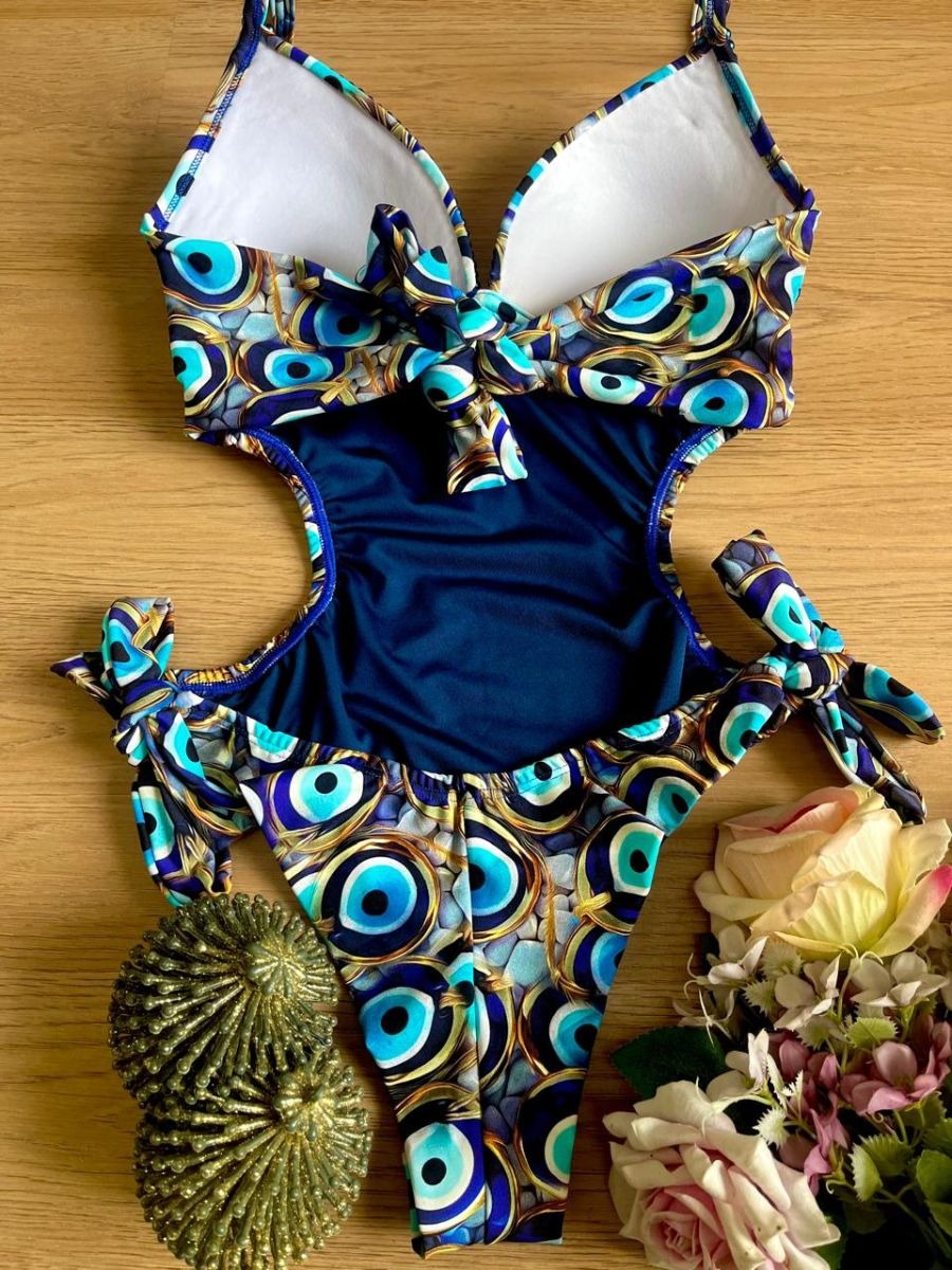 Luminno's Hand-Embroidered Luxury Swimsuit - Greek Eye