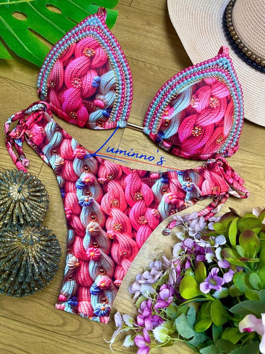 Luminno's Hand-Embroidered Luxury Bikini Set - Tricot