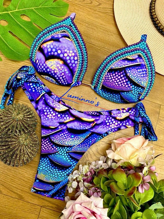 Luminno's Hand-Embroidered Luxury Bikini Set - Mermaid