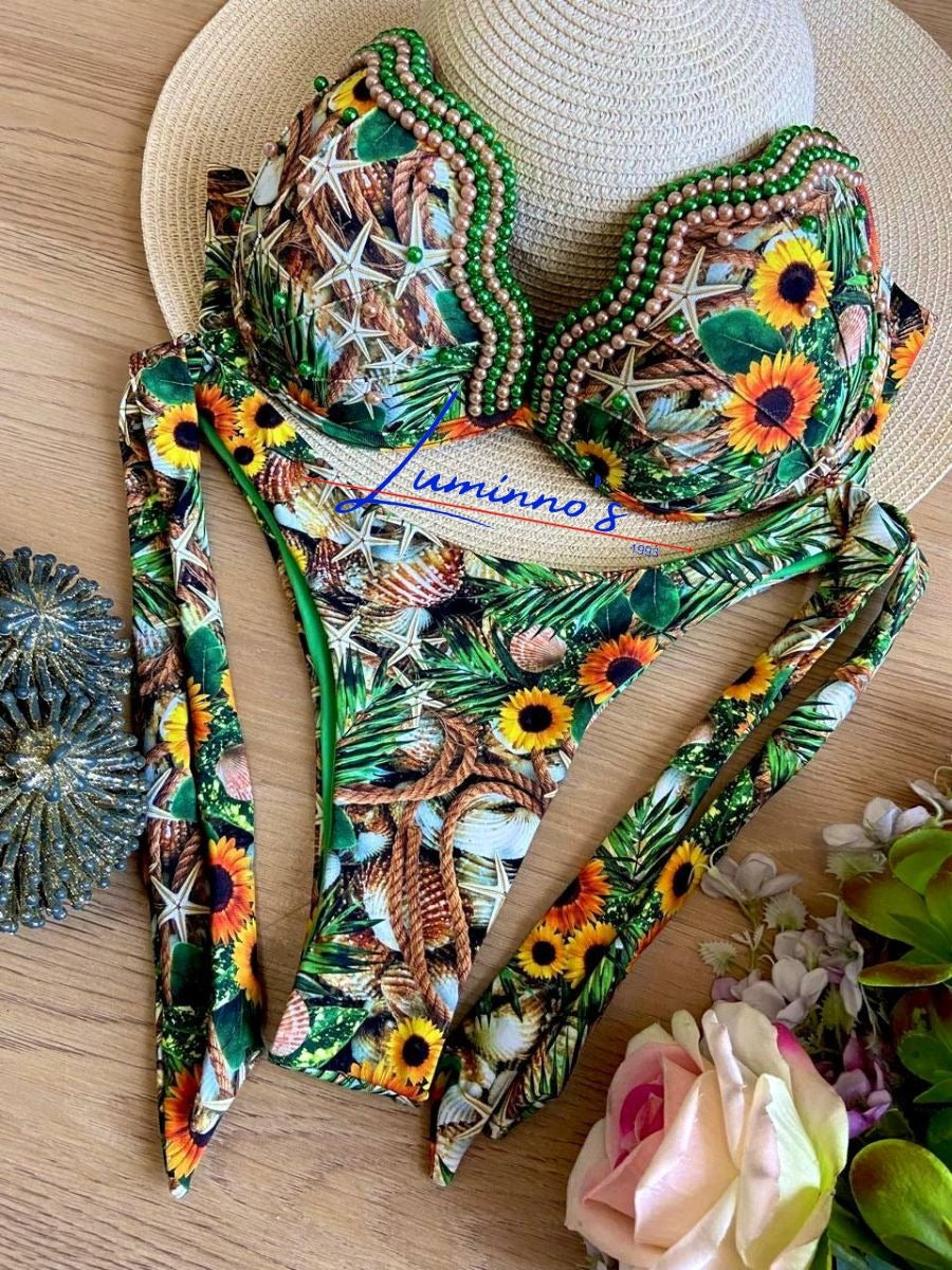 Luminno's Hand-Embroidered Luxury Bikini Set - Richesse