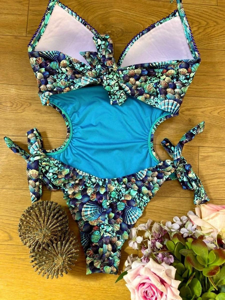 Luminno's Hand-Embroidered Luxury Swimsuit - Shell