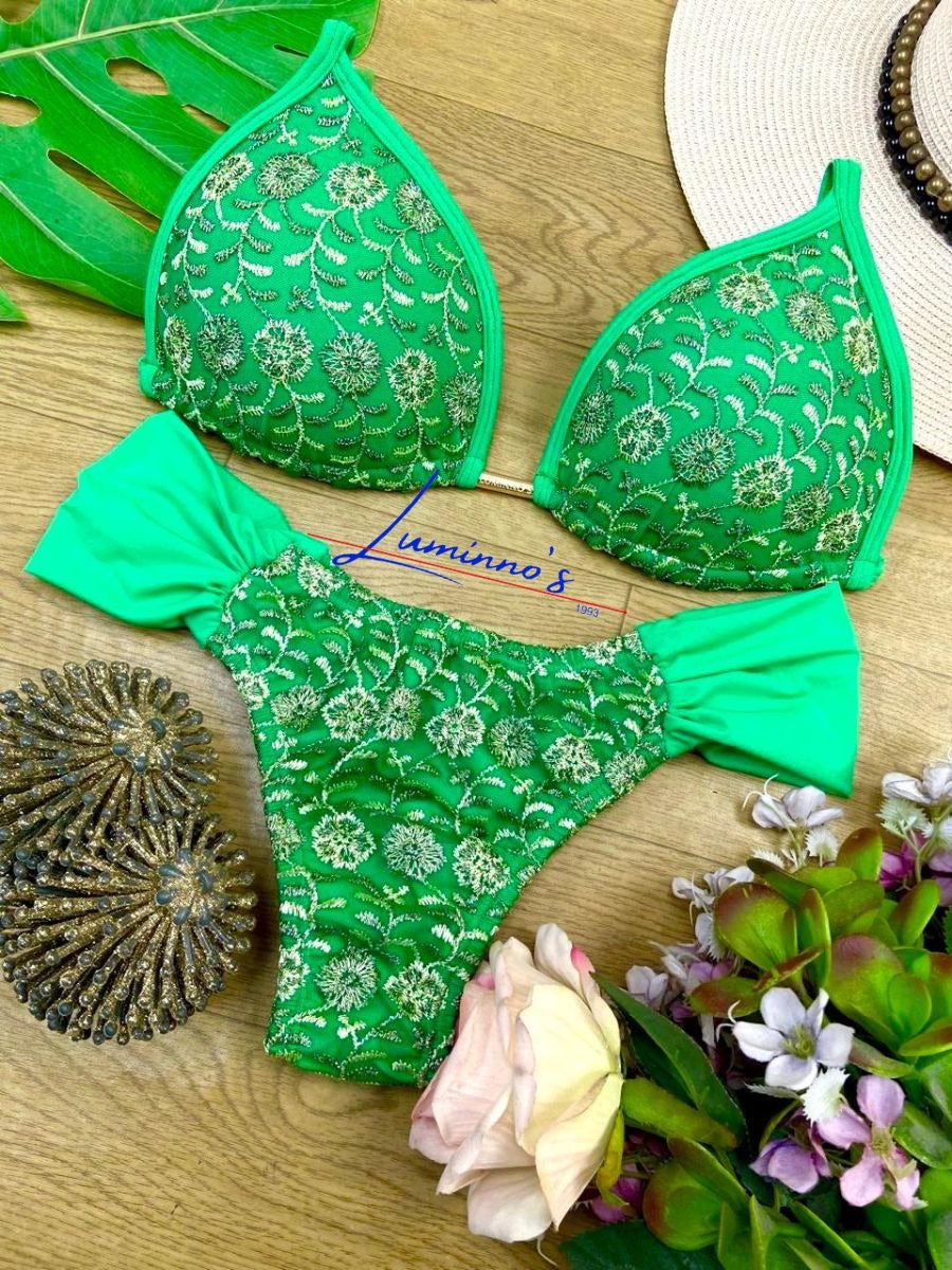 Luminno's Hand-Embroidered Luxury Bikini Set - Corfu