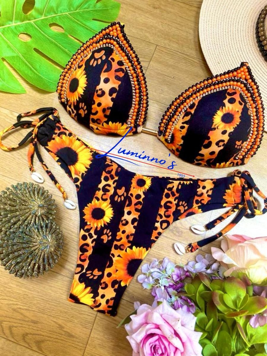 Luminno's Hand-Embroidered Luxury Bikini Set - SunFlower