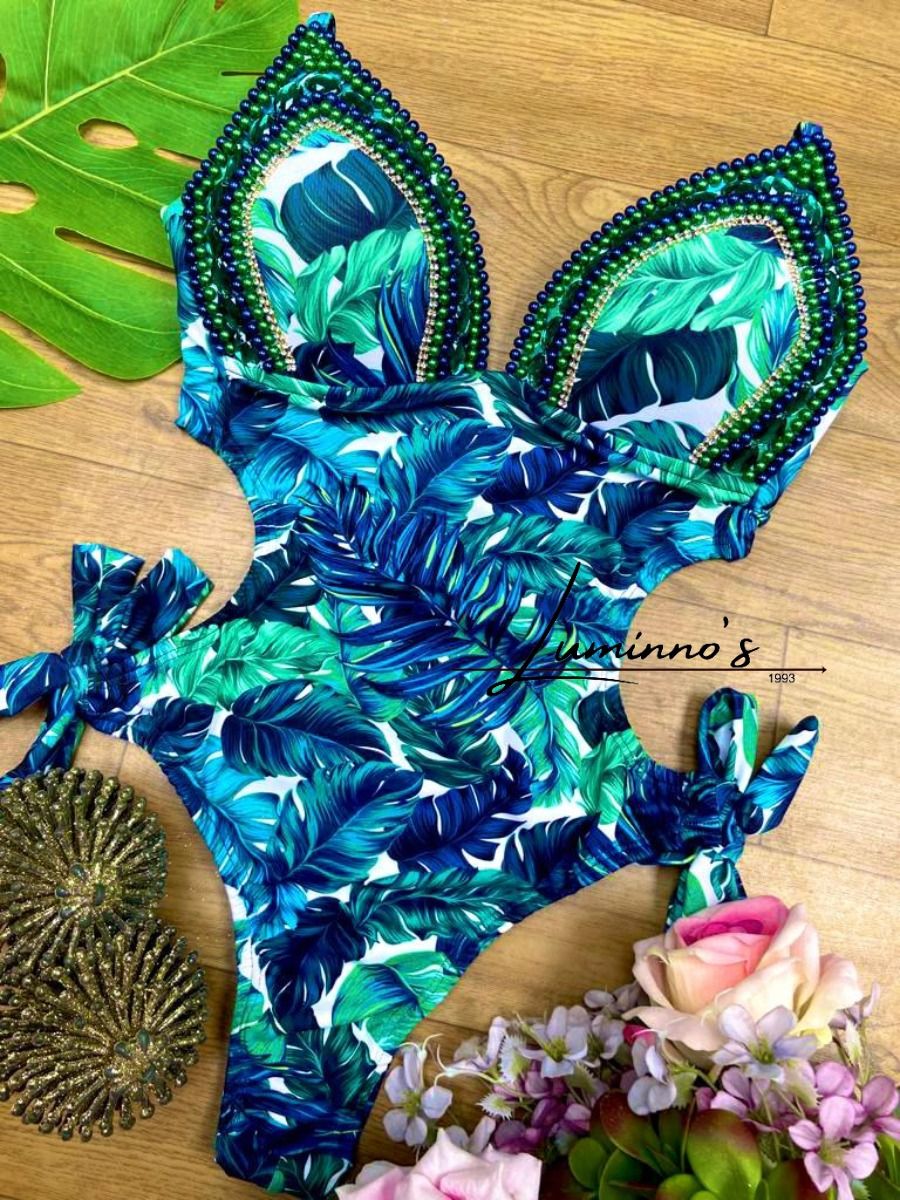 Luminno's Hand-Embroidered Luxury Swimsuit - Amazonas