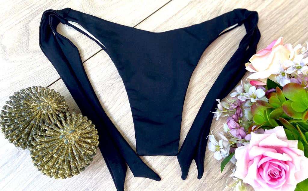 Luminno's Hand-Embroidered Luxury Bikini Set - Black Shell